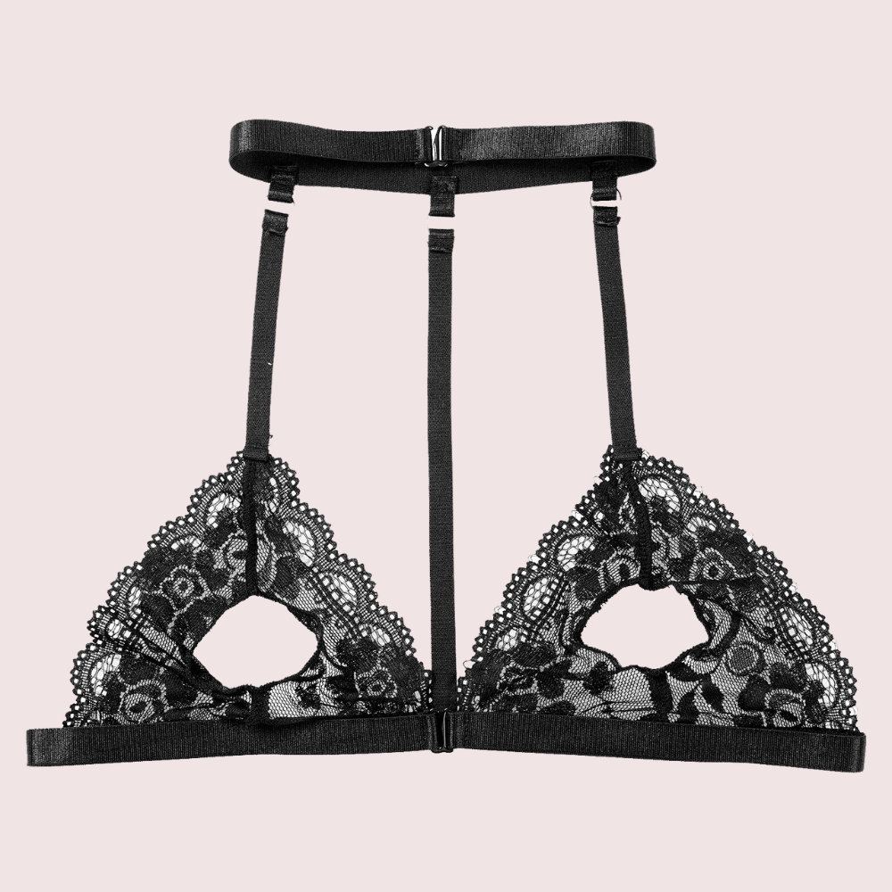Romantic Sheer Lace Open Nipple Bralette