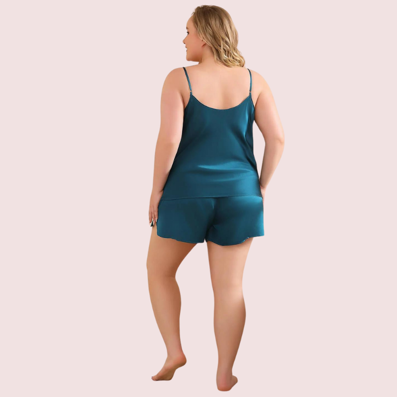 Elegant Plus Size Cami Shorts Sleepwear Set