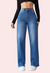 Wide-Leg Casual High-Waist Non-Elastic Jeans for Women