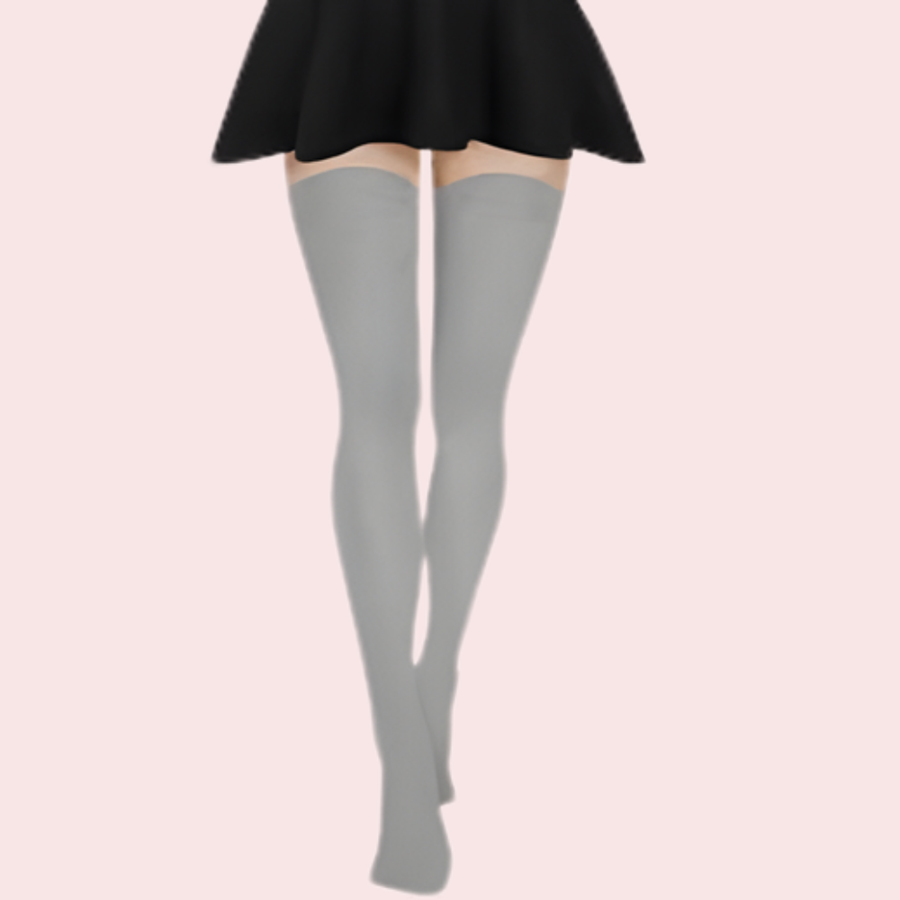 Dual-Shade Thigh-High Sheer Stockings – Pack of 2 (Grey & Black)