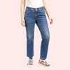 Women&#39;s 90s Blue Denim Straight Leg Jeans