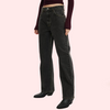 Women&#39;s Loose Straight Jeans in Smokey Black Denim