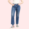 Women&#39;s 90s Blue Denim Straight Leg Jeans