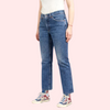 Women&#39;s 90s Blue Denim Straight Leg Jeans